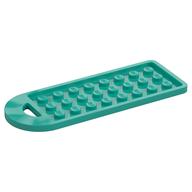 Bag Tag with 3 × 8 Studs in Dark Turquoise