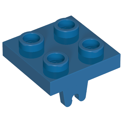 Plate Special 2 × 2 with Wheel Holder Bottom Blue