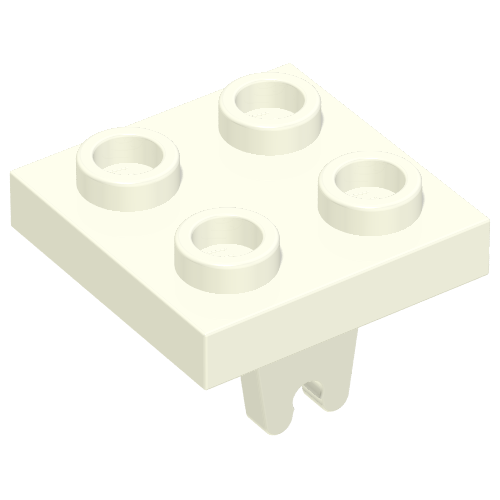 Plate Special 2 × 2 with Wheel Holder Bottom White