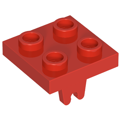 Plate Special 2 × 2 with Wheel Holder Bottom Red