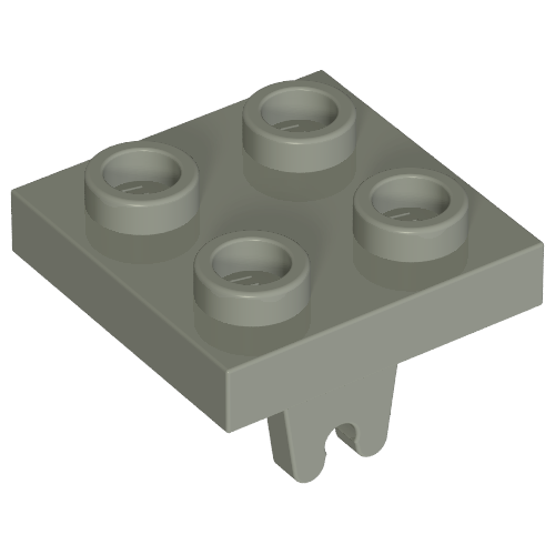 Plate Special 2 × 2 with Wheel Holder Bottom Hellgrau