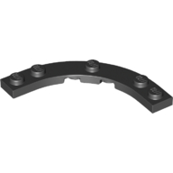 Platte rund Ecke 5 × 5 mit 4 × 4 rund Aussparung Schwarz
