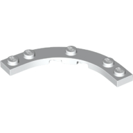 Plate Round Corner 5 × 5 with 4 × 4 Round Cutout White