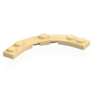 Plate Round Corner 5 × 5 with 4 × 4 Round Cutout Tan