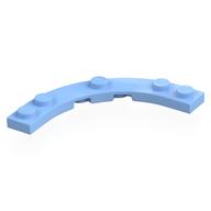 Plate Round Corner 5 × 5 with 4 × 4 Round Cutout Bright Light Blue