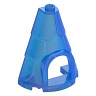 Tower Roof 2 × 4 × 4 Half Cone Shaped with Roof Tiles and Window Opal Trans-Dark Blue