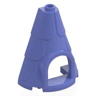 Tower Roof 2 × 4 × 4 Half Cone Shaped with Roof Tiles and Window Blauviolett