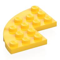 Plate Round Corner 5 × 5 with 2 × 2 Cutout Yellow