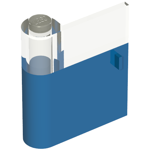 Door 1 × 3 × 3 Left with Window and Vertical Handle Blau