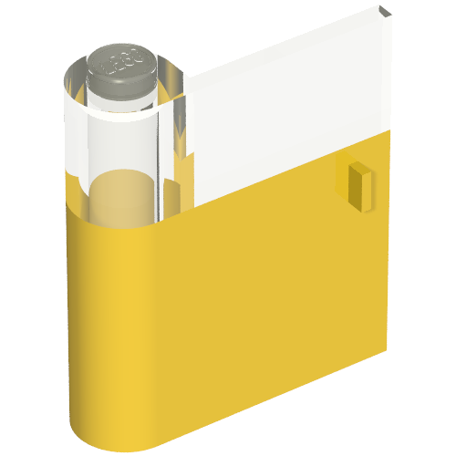 Door 1 × 3 × 3 Left with Window and Vertical Handle Yellow
