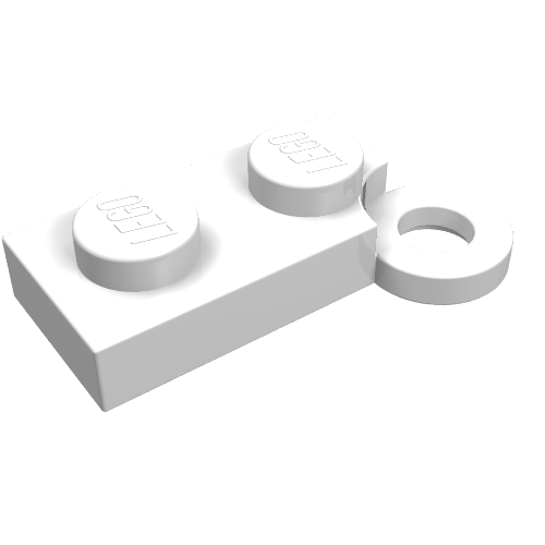Hinge Plate 1 × 4 Swivel Base, No Hole White