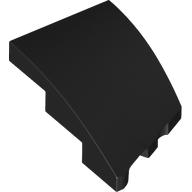 Brick Wedged, Curved 3 × 2 with Stud Notch Left Black