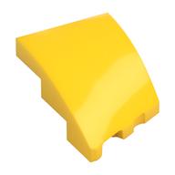 Brick Wedged, Curved 3 × 2 with Stud Notch Left Yellow