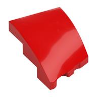Brick Wedged, Curved 3 × 2 with Stud Notch Left Red