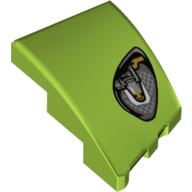 Brick Wedged, Curved 3 × 2 with Stud Notch Left with Black Headlight print Limette