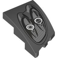 Brick Wedged, Curved 3 × 2 with Stud Notch Left with Headlights print Dark Bluish Gray