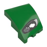 Brick Wedged, Curved 3 × 2 with Stud Notch Left with Headlight print Green