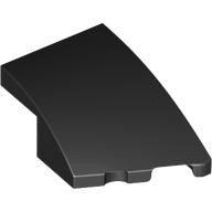 Brick Wedged, Curved 3 × 2 with Stud Notch Right Black