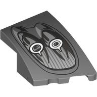 Brick Wedged, Curved 3 × 2 with Stud Notch Right with Headlights print Dunkelblaugrau
