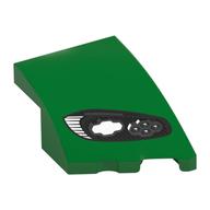 Brick Wedged, Curved 3 × 2 with Stud Notch Right with Headlight print Green