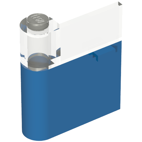 Door 1 × 3 × 3 Left with Window and Horizontal Handle Blau