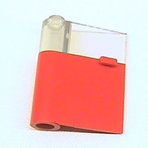 Door 1 × 3 × 3 Left with Window and Horizontal Handle Red