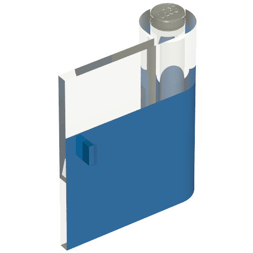 Door 1 × 3 × 3 Right with Window and Vertical Handle Blue