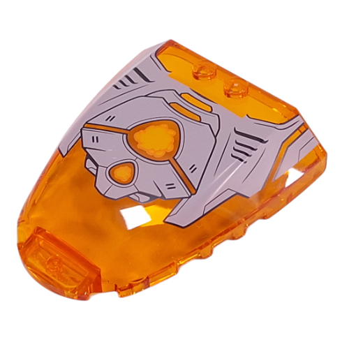 Windscreen 6 × 7 × 1 1/3 with Silver Armor Plating print Transparent-Orange