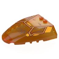 Windscreen 6 × 7 × 1 1/3 with Gold, Dark Red & Copper Cockpit print Trans-Orange