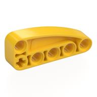 Technic Beam 2 × 5 L-Shape with Quarter Ellipse Thick Yellow