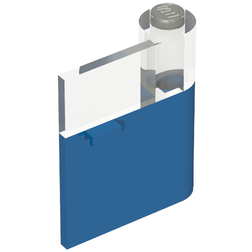 Door 1 × 3 × 3 Right with Window and Horizontal Handle Blue