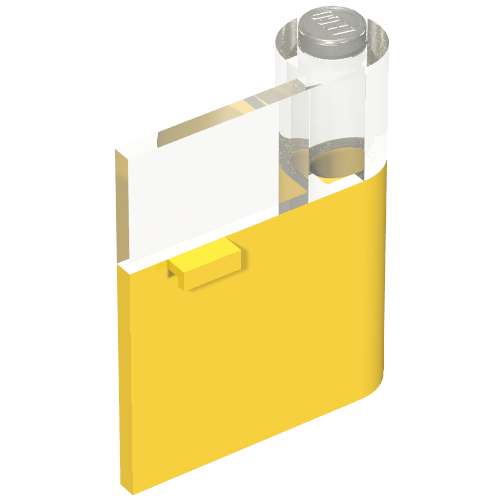 Door 1 × 3 × 3 Right with Window and Horizontal Handle Yellow