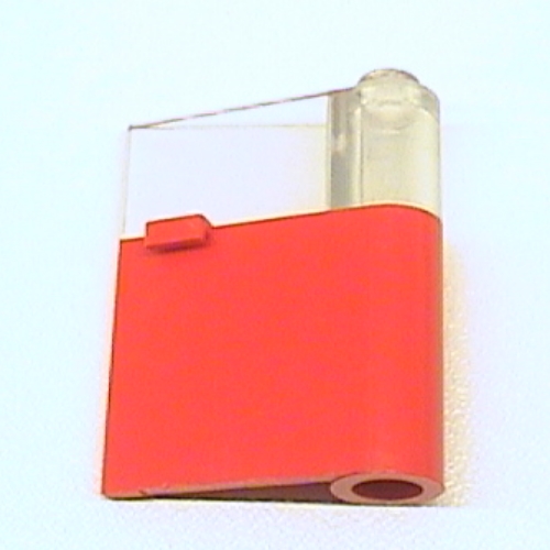 Door 1 × 3 × 3 Right with Window and Horizontal Handle Red