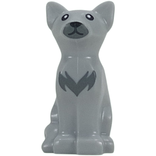 Animal, Cat Sitting with Dark Bluish Grey Nose, Chest Fur print Light Bluish Gray