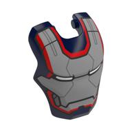 Headwear Accessory Visor Top Hinge, Rounded with Silver Mask, Red Border, White Eyes (Iron Patriot) print Dunkelblau