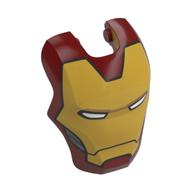Headwear Accessory Visor Top Hinge, Rounded with Gold Armor Print (Iron Man) Dunkelrot