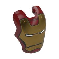 Headwear Accessory Visor Top Hinge, Rounded, with Gold Armor with Rivets Print (Iron Man) Dunkelrot