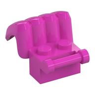 Brick Special 1 × 2 with Bar, Hand with 4 Fingers Dark Pink