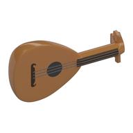Musical Instrument Lute with White Strings print Medium Nougat