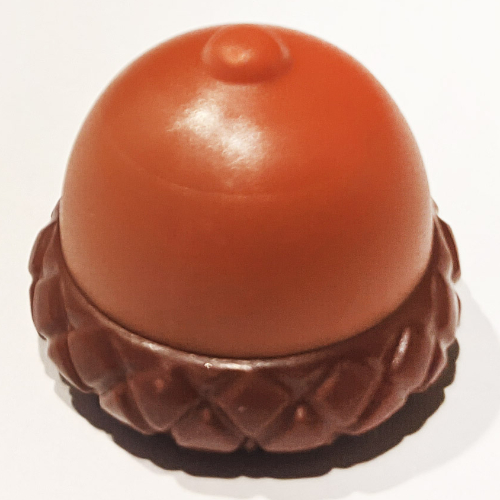 Hat, Acorn with Reddish Brown Brim Pattern Dunkelorange