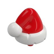 Headwear Accessory Santa Hat with Small Pin, White Band, Top print Red