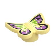 Insect, Butterfly with Lavender/Lime Colors, Black Trim print Bright Light Yellow