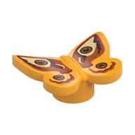 Insect, Butterfly with Tan/Dark Tan/Medium Nougat/Reddish Brown (Peacock Moth) print Bright Light Orange