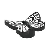 Insect, Butterfly with Silver Wings print Schwarz