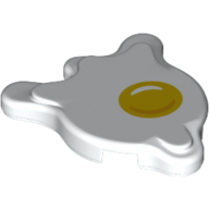 Tile Special, Splat with Rounded Sides, Fried Egg Print White