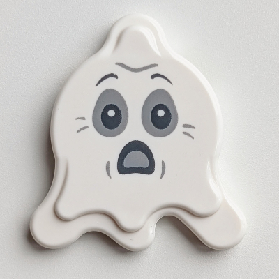 Tile Special, Splat with Rounded Sides, Ghost Print Weiß