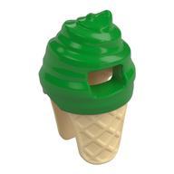 Costume Ice Cream Suit with Tan Cone Pattern Bright Green