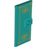 Door 3 × 6 with Gold Decorations print Dark Turquoise