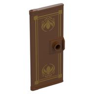 Door 3 × 6 with Gold Decorations print Reddish Brown