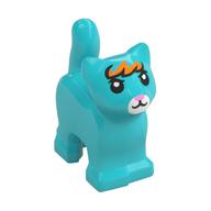 Animal, Cat, Kitten, Short Tail, with Orange Pony, White Nose print Medium Azure